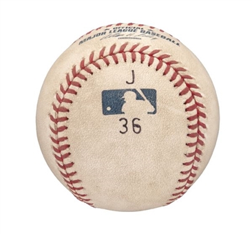 2011 Derek Jeter Game Used Ball From 3,000th Hit Game (MLB Authenticated)